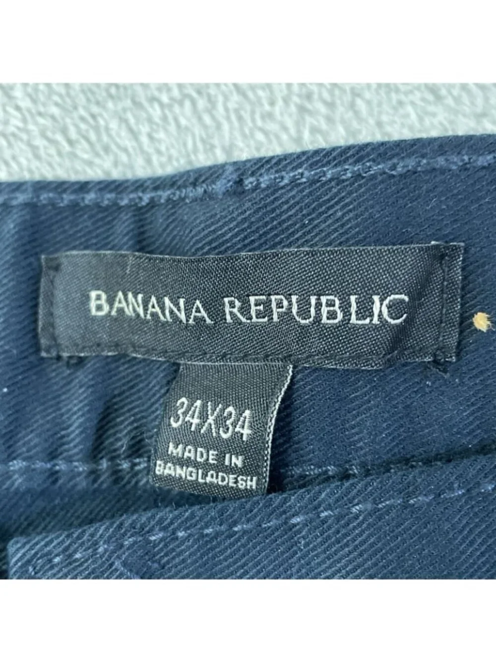 NWOT Banana Republic  Men's 34x34 Navy Blue Straight Chino Pants Cotton Blend